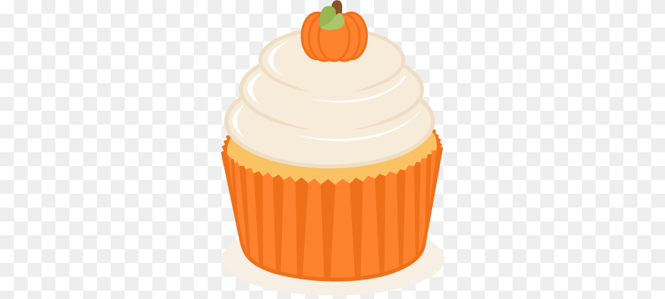 Pumpkin Cupcake Svg Scrapbook Cut File Cute Clipart Cupcakes To Cut Clipart, Cake, Cream, Dessert, Food Png Image