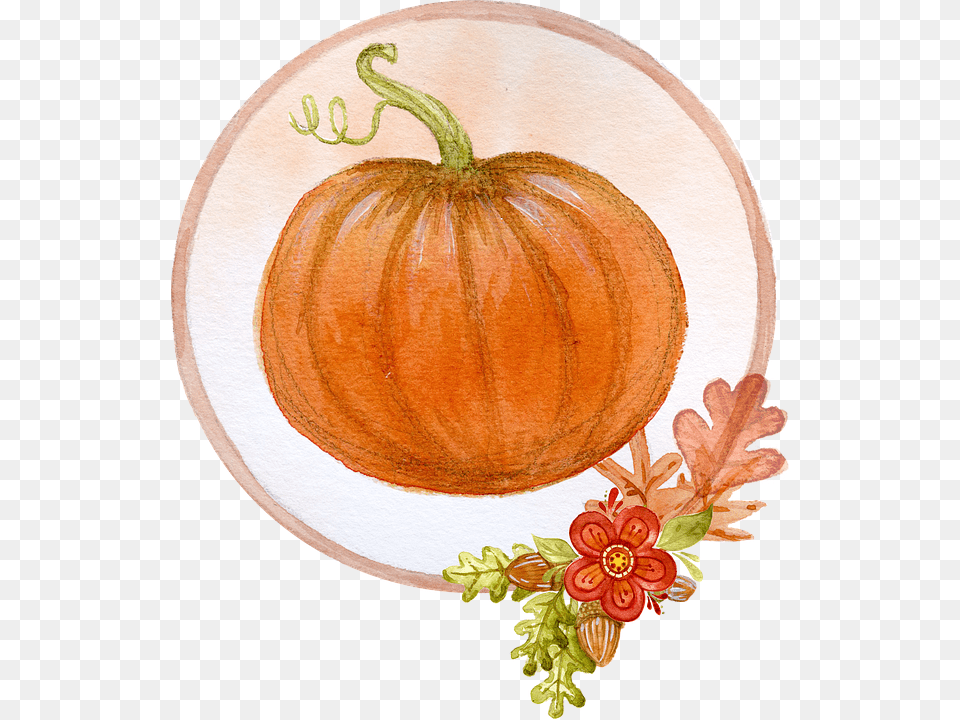 Pumpkin Decoration Thanksgiving Halloween Floral Pumpkin, Food, Plant, Produce, Vegetable Png Image