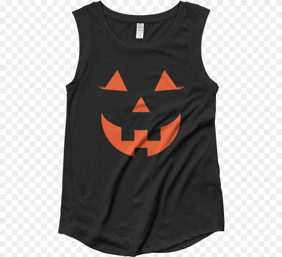 Pumpkin Face Tank Top For Women Active Tank, Clothing, Shirt, Tank Top Png Image