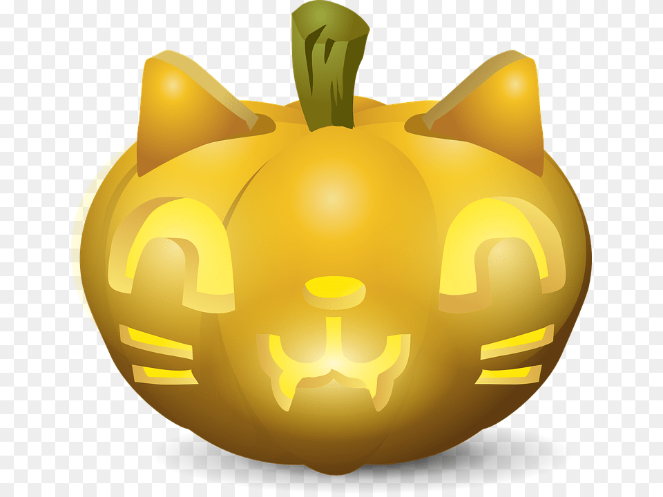 Pumpkin Faces Cat, Food, Plant, Produce, Vegetable Free Transparent Png