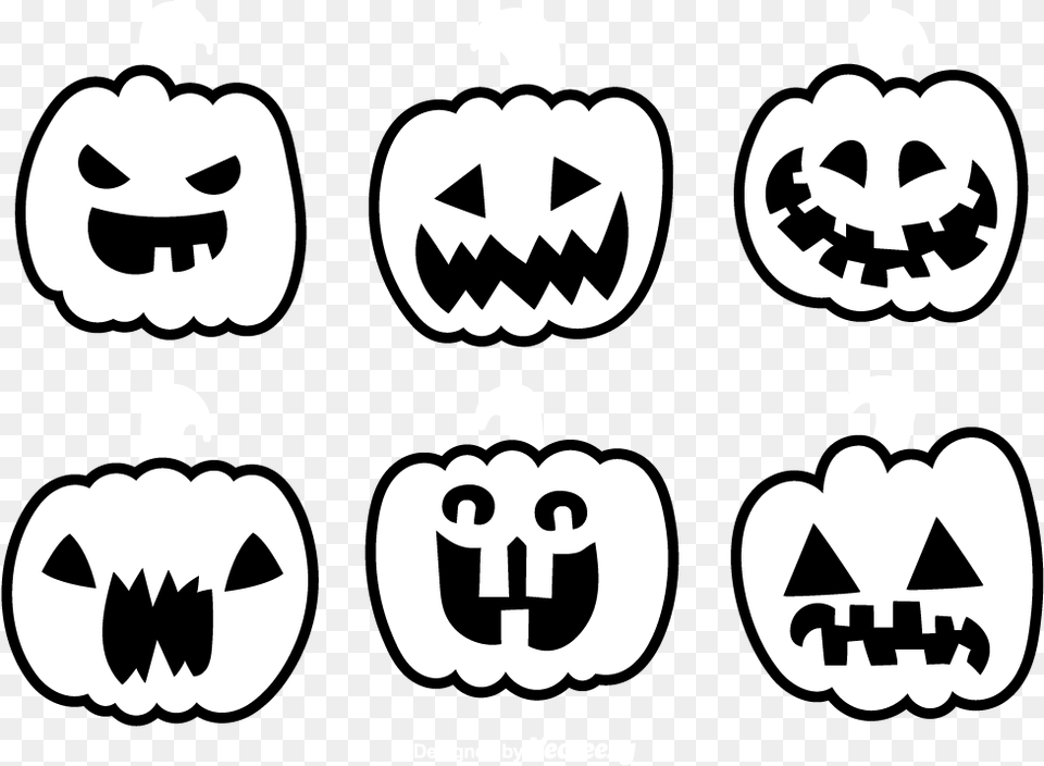 Pumpkin Halloween Black And White, Stencil, Logo, Person Png