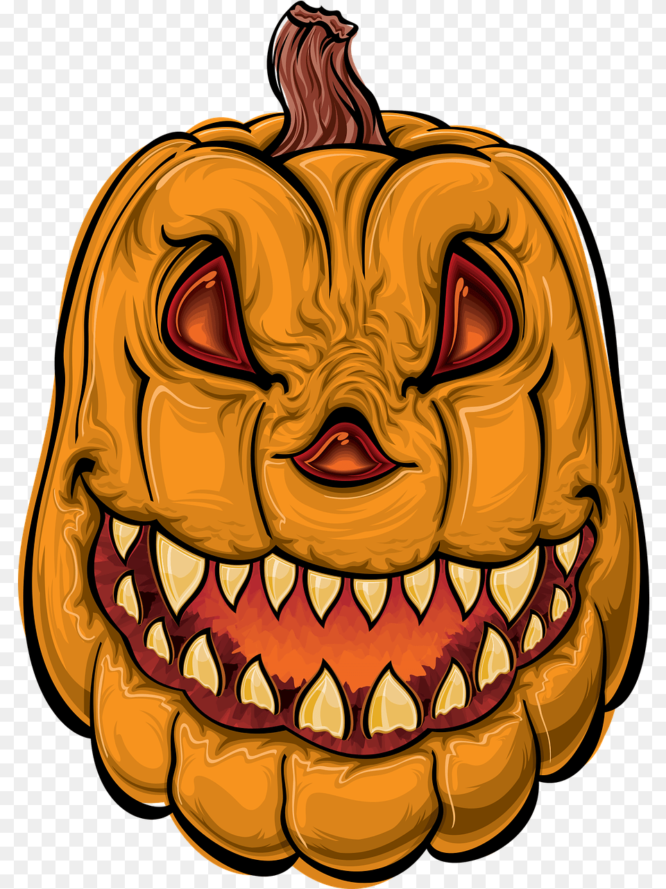Pumpkin Halloween Cartoon Dibujos De Calabazas Fciles, Food, Plant, Produce, Vegetable Png Image