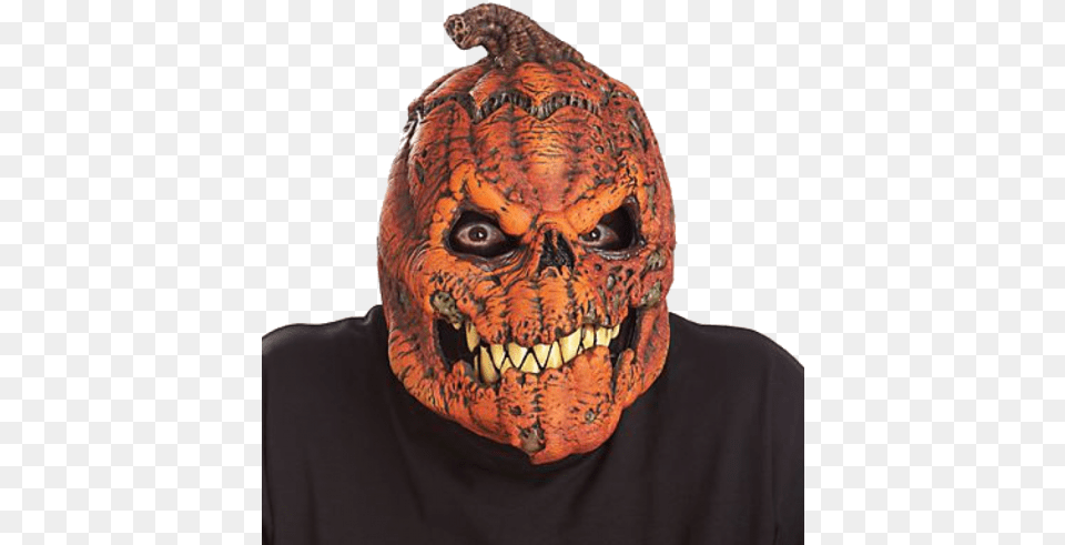 Pumpkin Moving Mouth Mask Dark Harvest Mask, Person, Skin, Tattoo Png