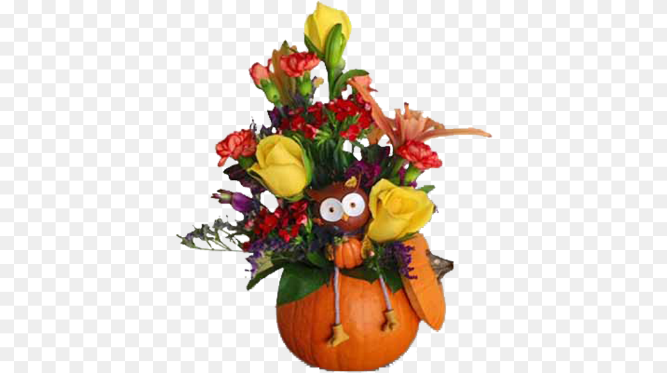 Pumpkin Owl Floral, Flower, Flower Arrangement, Flower Bouquet, Plant Png