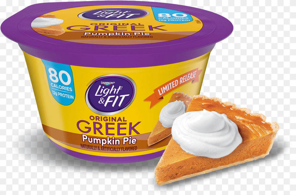 Pumpkin Pie Greek Nonfat Yogurt Dannon Light Amp Fit Greek Nonfat Yogurt, Food, Dessert, Cream, Bread Free Png
