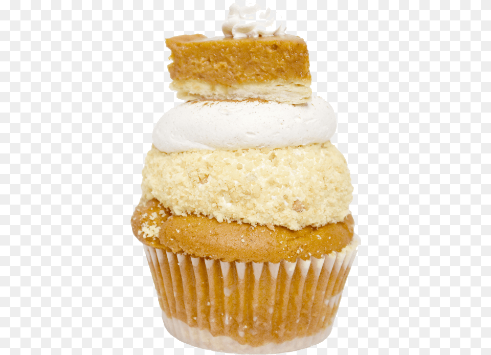 Pumpkin Pie Hd Cupcake Clipart Buttercream Transparent Cupcake, Cake, Cream, Dessert, Food Png Image
