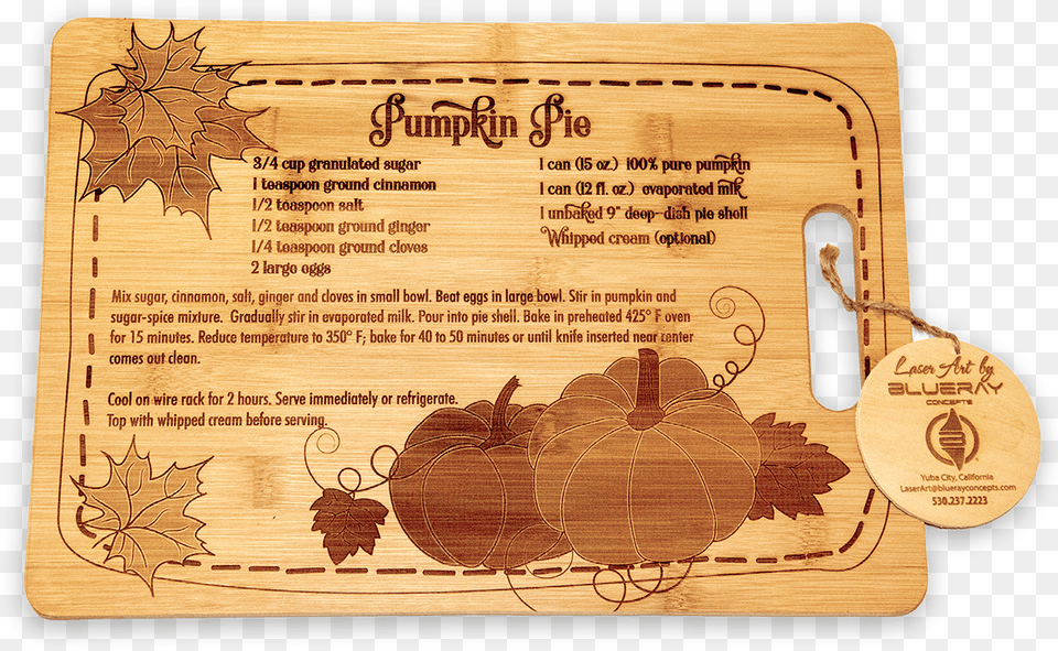 Pumpkin Pie Recipe Bamboo Cutting Board Wood, Cutlery, Spoon, Text Png Image