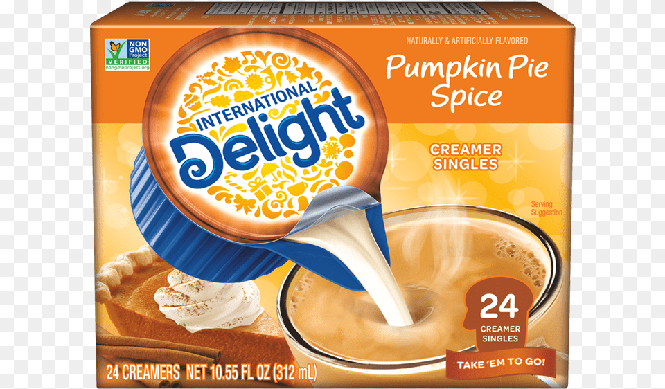 Pumpkin Pie Spice Coffee Creamer Singles International Delight Creamer Singles, Advertisement, Cup, Food Free Transparent Png