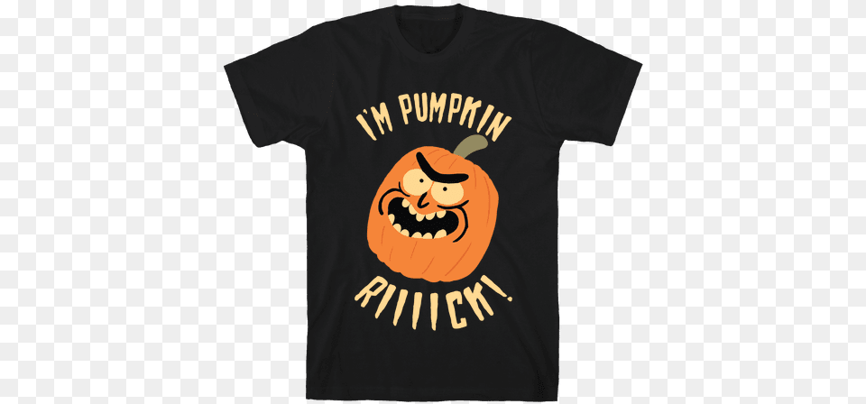 Pumpkin Rick Mens T Shirt Bernie Sanders T Shirt, Clothing, T-shirt, Food, Plant Png Image