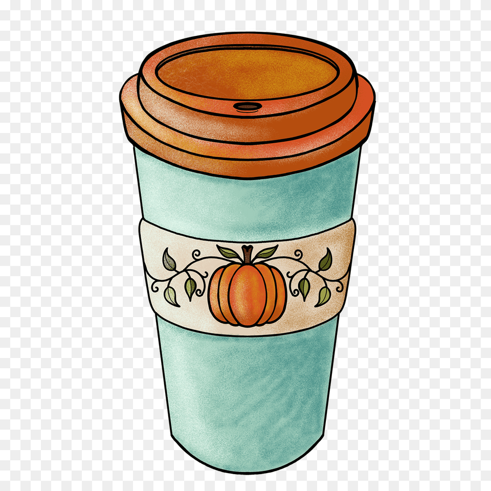 Pumpkin Spice Illustration Digital Print On Behance, Jar, Cup, Pottery, Cylinder Free Transparent Png