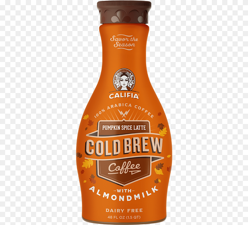 Pumpkin Spice Latte Cold Brew Coffee Pumpkin Spice Cold Brew Almond Milk, Food, Ketchup, Bottle, Face Png Image