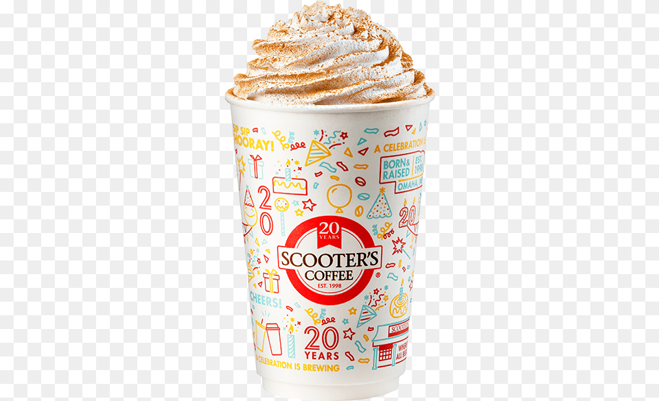 Pumpkin Spice Latte Scooters Coffee Cups, Cream, Dessert, Food, Ice Cream Free Png Download