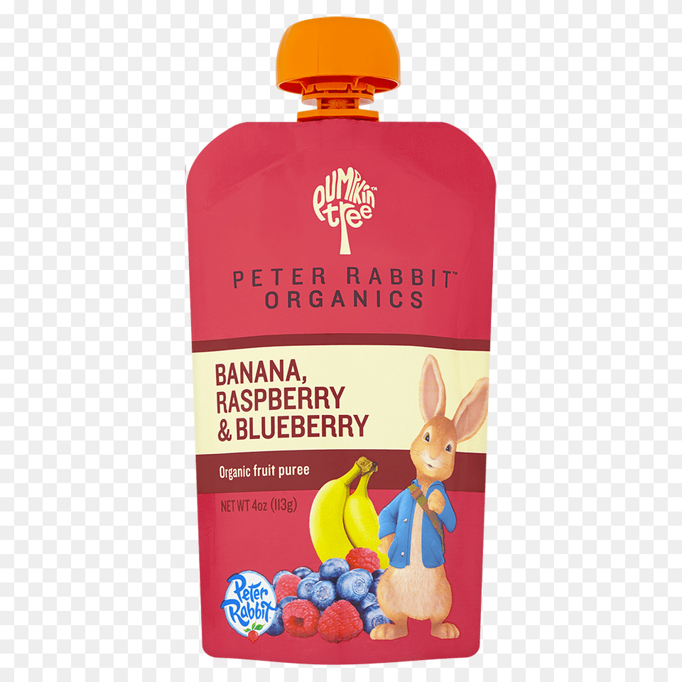 Pumpkin Tree Peter Rabbit Organics Banana Raspberry And Blueberry, Advertisement, Poster, Bottle Free Png