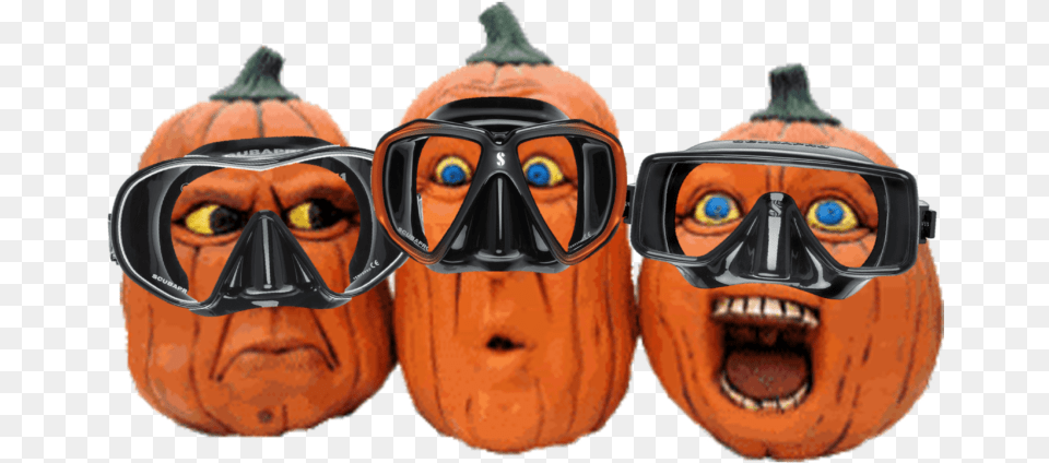 Pumpkin Underwater, Accessories, Food, Goggles, Plant Free Png