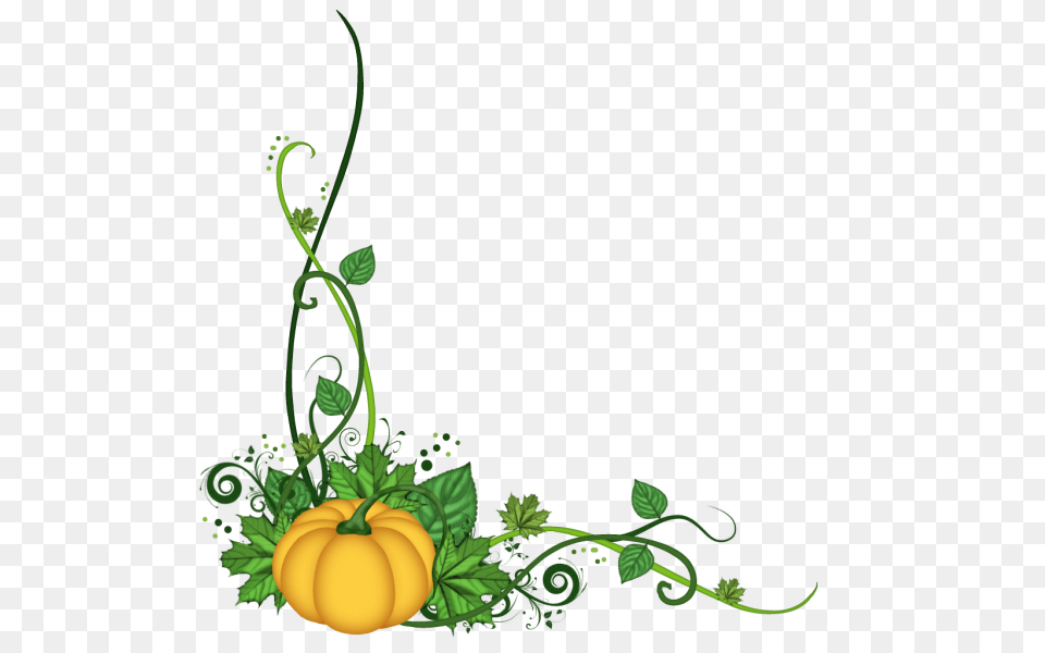 Pumpkin Vine Clip Art Black And White, Green, Food, Produce, Plant Free Png Download