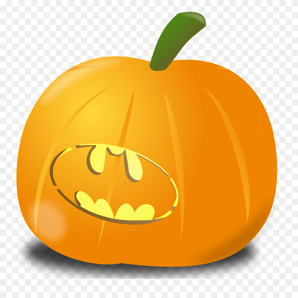 Pumpkin With Batman Carving Clipart, Food, Plant, Produce, Vegetable Free Png Download