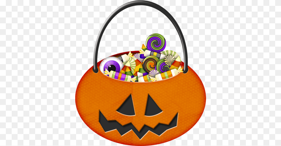 Pumpkin With Candy 1 Halloween Bucket Clipart, Accessories, Bag, Handbag, Festival Free Transparent Png