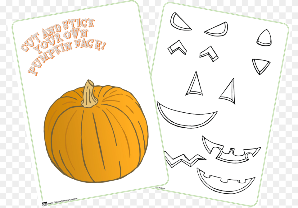 Pumpkinfacemakecover Halloween Activities Cut And Stick, Food, Plant, Produce, Pumpkin Free Png Download
