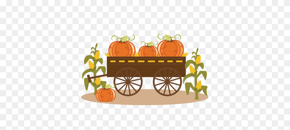 Pumpkins In Wagon Svg Cut Files For Scrapbooking Halloween Pumpkins In A Wagon, Pumpkin, Food, Vegetable, Plant Png