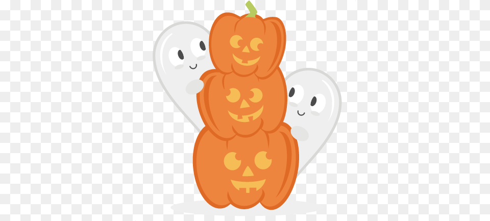 Pumpkins With Ghosts Svg Cut Files For Scrapbooking Cartoon, Carrot, Vegetable, Produce, Plant Free Transparent Png