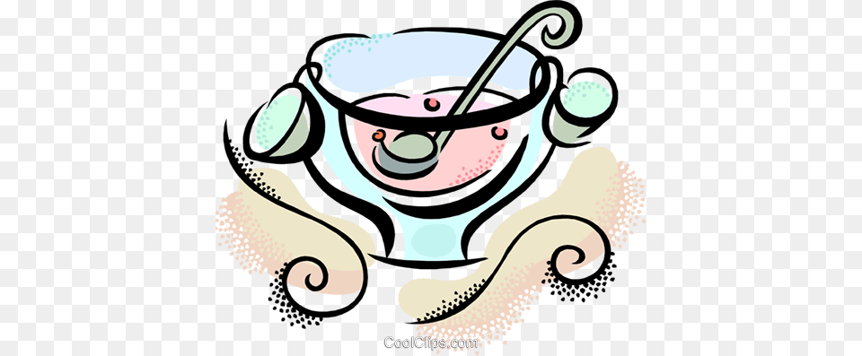 Punch Bowl Royalty Vector Clip Art Illustration, Cutlery, Spoon, Smoke Pipe Png Image
