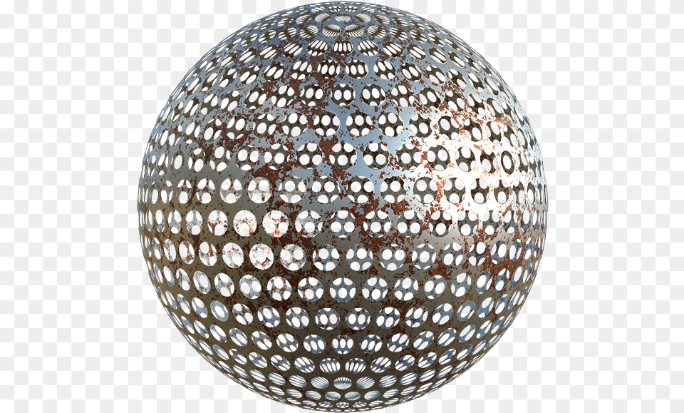 Punched Or Perforated Metal Sheet Texture With Rust Plate, Sphere, Sport, Ball, Golf Free Transparent Png