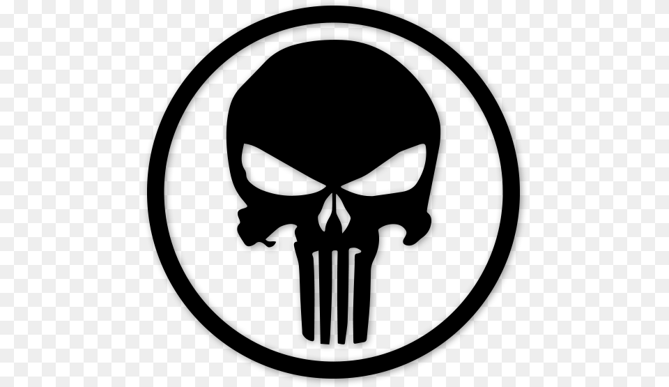 Punisher Black Punisher Skull Circle, Gray Free Png