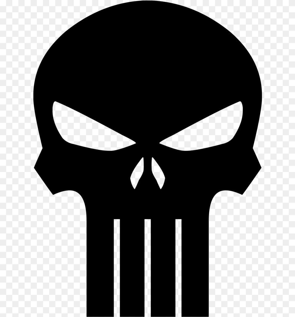 Punisher Logo, Gray Free Transparent Png