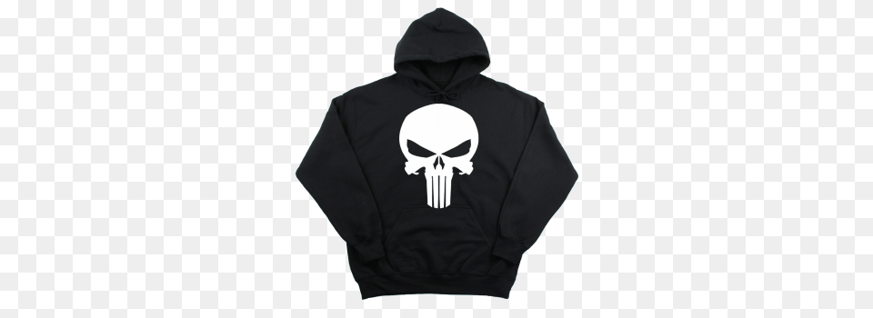 Punisher Logo Hoodie, Clothing, Knitwear, Sweater, Sweatshirt Free Transparent Png