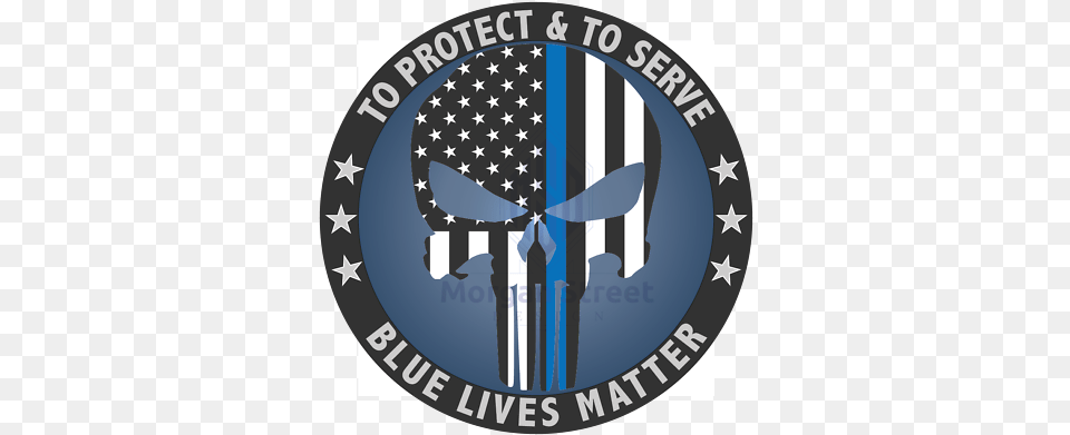 Punisher Police Blue Lives Matter American Flag 4u201d Car Or Truck Decal Sticker Ebay Emblem, Symbol, Accessories, Formal Wear, Tie Png