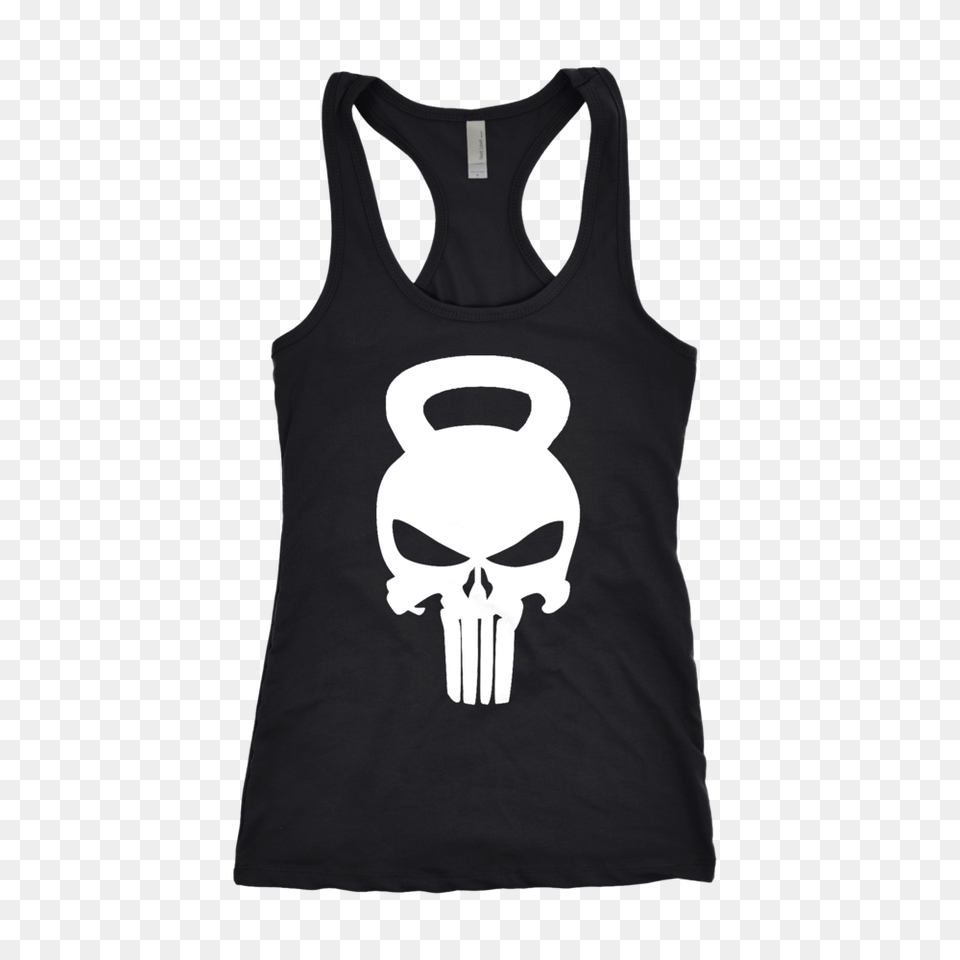 Punisher Skull Kettlebell, Clothing, Tank Top, Vest Png