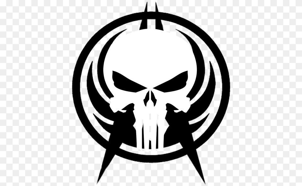Punisher Skull Logo White Punisher Logo, Stencil, Chandelier, Lamp Free Png