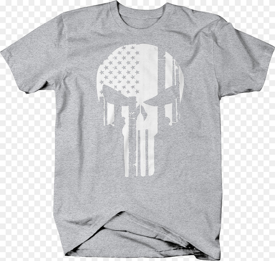 Punisher Skull Military Stars Stripes Flag Distressed Patriot Punisher Decal The Punisher Sticker Auto, Clothing, Shirt, T-shirt Png
