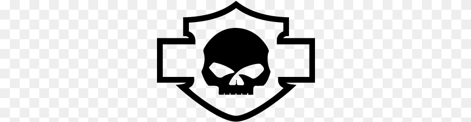 Punisher Skull Outline Stp File Bar And Shield Skull, Gray Free Png Download