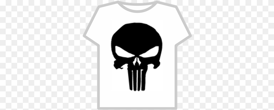 Punisher Skull T Shirt Roblox Punisher T Shirt White, Clothing, Stencil, T-shirt, Adult Free Transparent Png