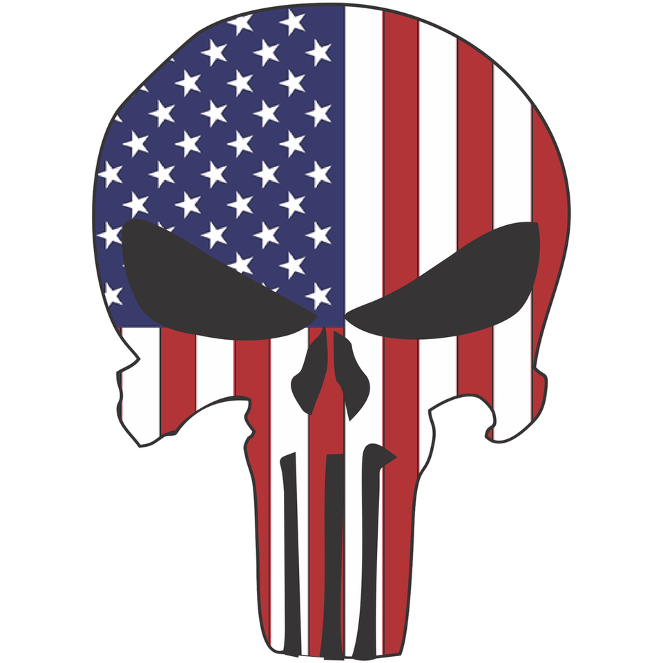 Punisher Skull Usa Flag, American Flag Png Image