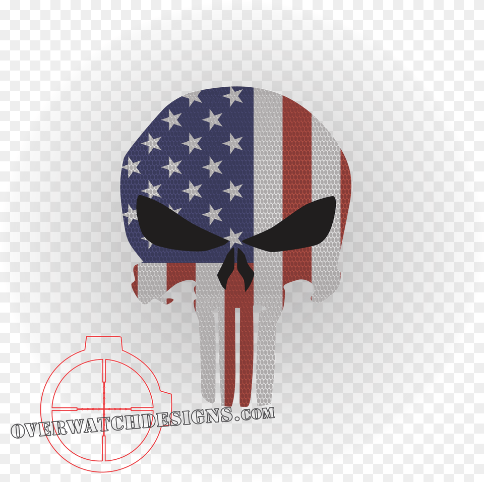 Punisher Skull With American Flag Punisher, Emblem, Symbol Png