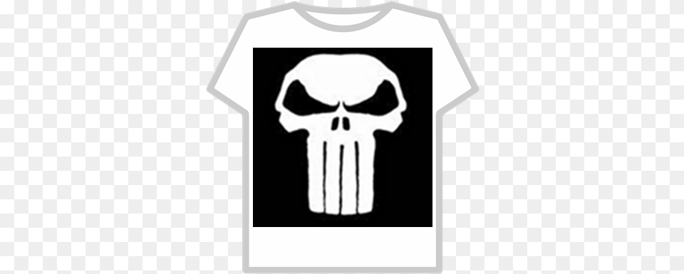 Punisher War Zone Skull Roblox Roblox Camping Monster Face, Clothing, Stencil, T-shirt, Person Free Png