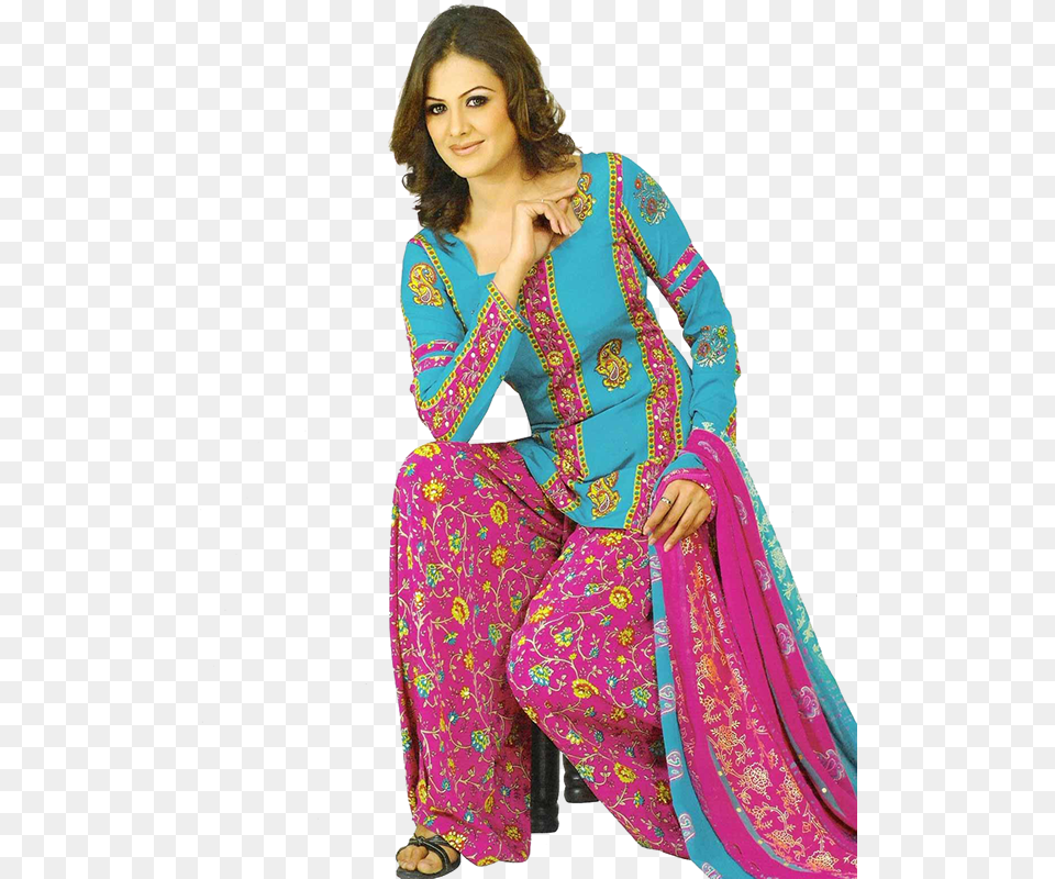 Punjabi Dress, Adult, Silk, Person, Woman Png Image
