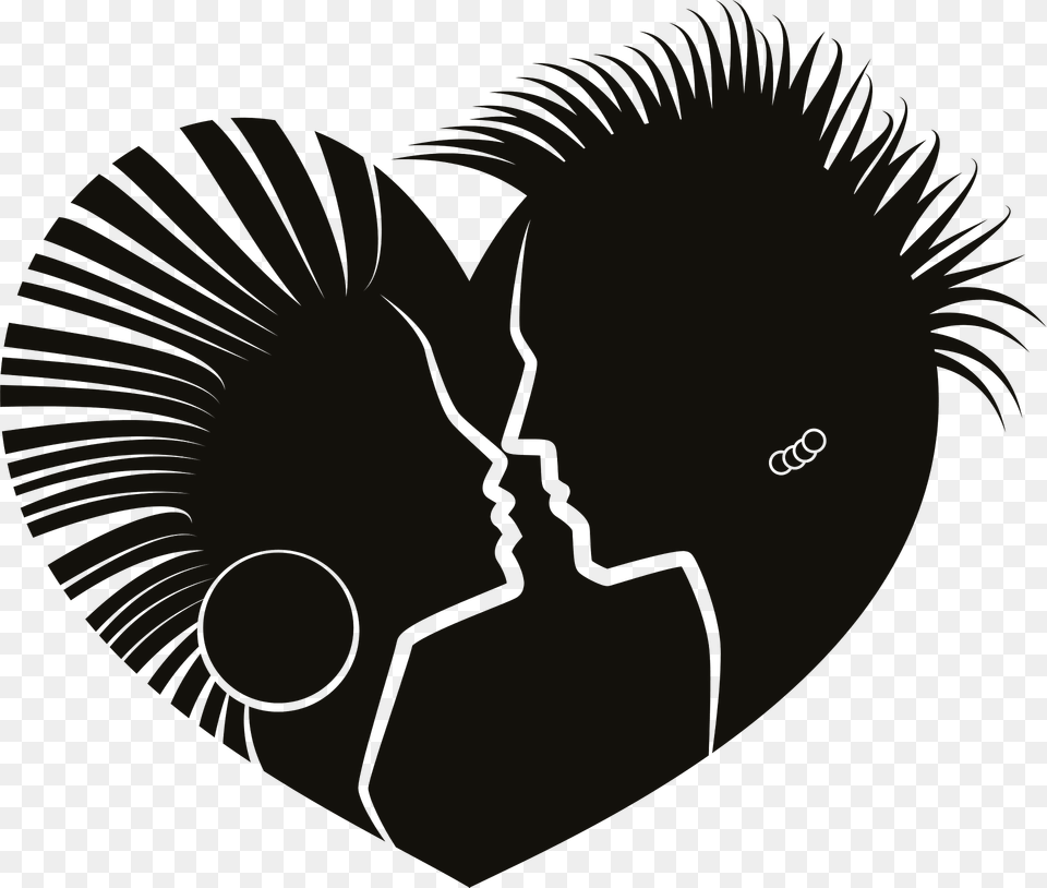 Punk Love Clipart, Kissing, Person, Romantic, Silhouette Free Png Download