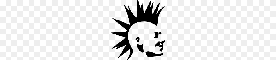 Punk Mohawk, Gray Png