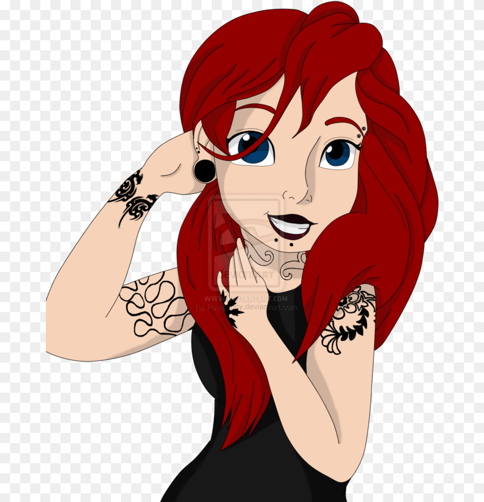 Punk Rock Ariel, Tattoo, Skin, Person, Adult Png