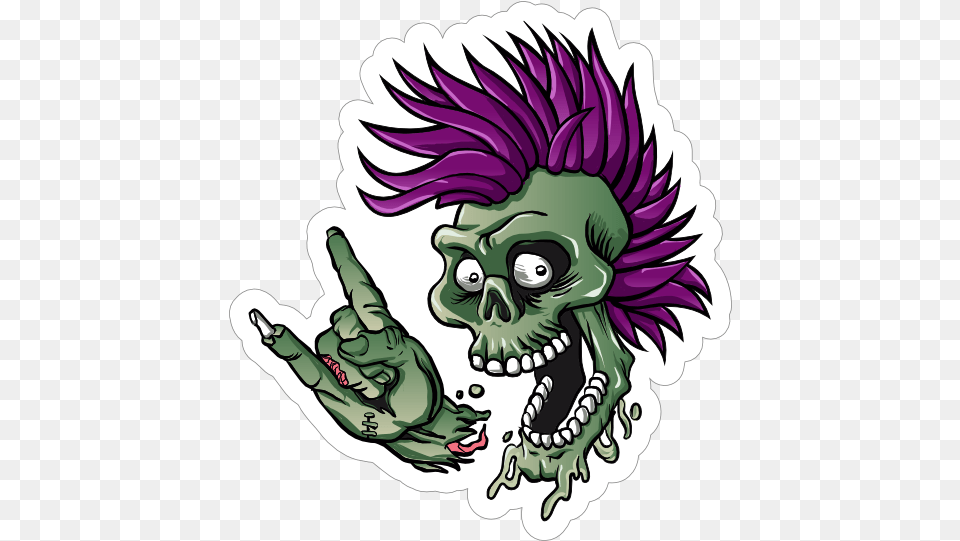 Punk Rock Cartoon Skull Sticker Punk Cartoon, Baby, Person, Book, Comics Png