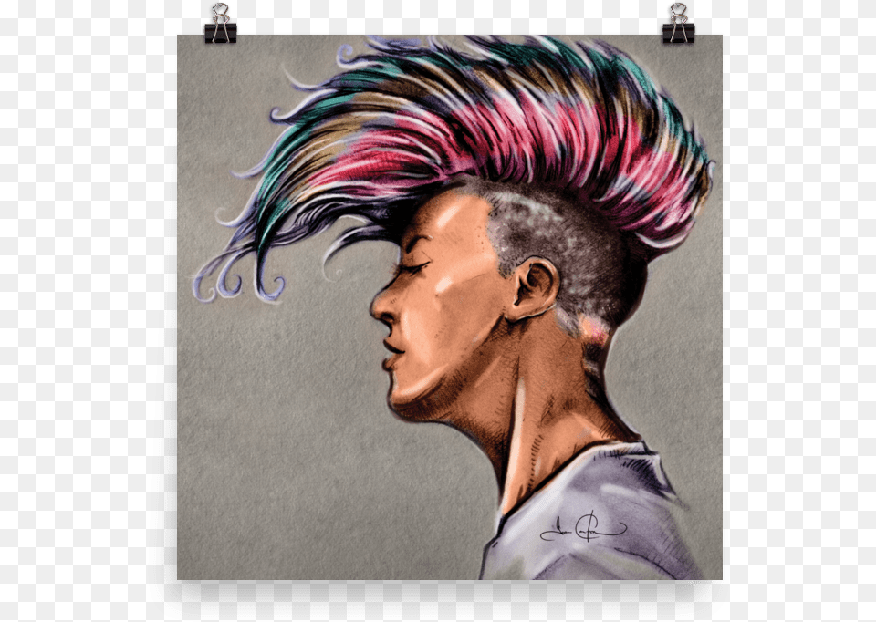 Punk Rock Colorful Girl Poster Punk Rock, Adult, Man, Male, Person Free Png Download