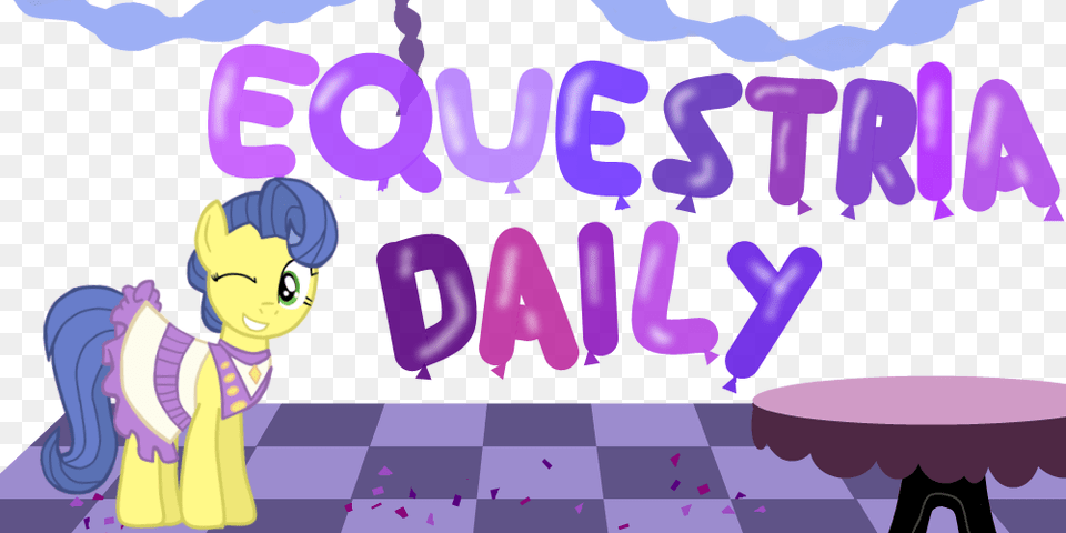 Punksweet Balloon Banner Confetti Equestria Daily Illustration, Purple, Baby, Person, Face Png
