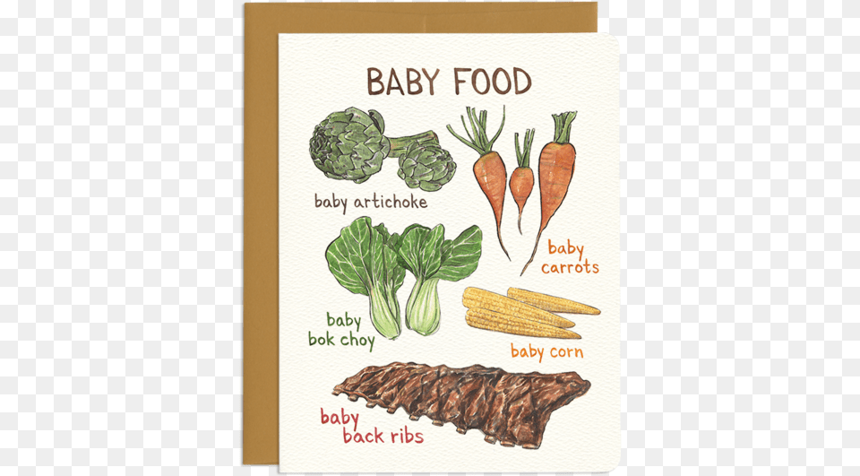 Punny Baby Veggie Greeting Card Baby Punny Card, Food, Produce, Leafy Green Vegetable, Plant Free Png Download