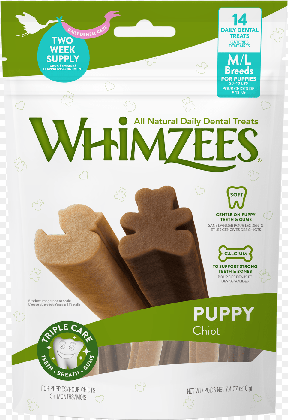 Puppy All Natural Daily Dental Treat For Dogs Whimzees Whimzees Dog Treats, Advertisement, Poster, Cream, Dessert Png Image