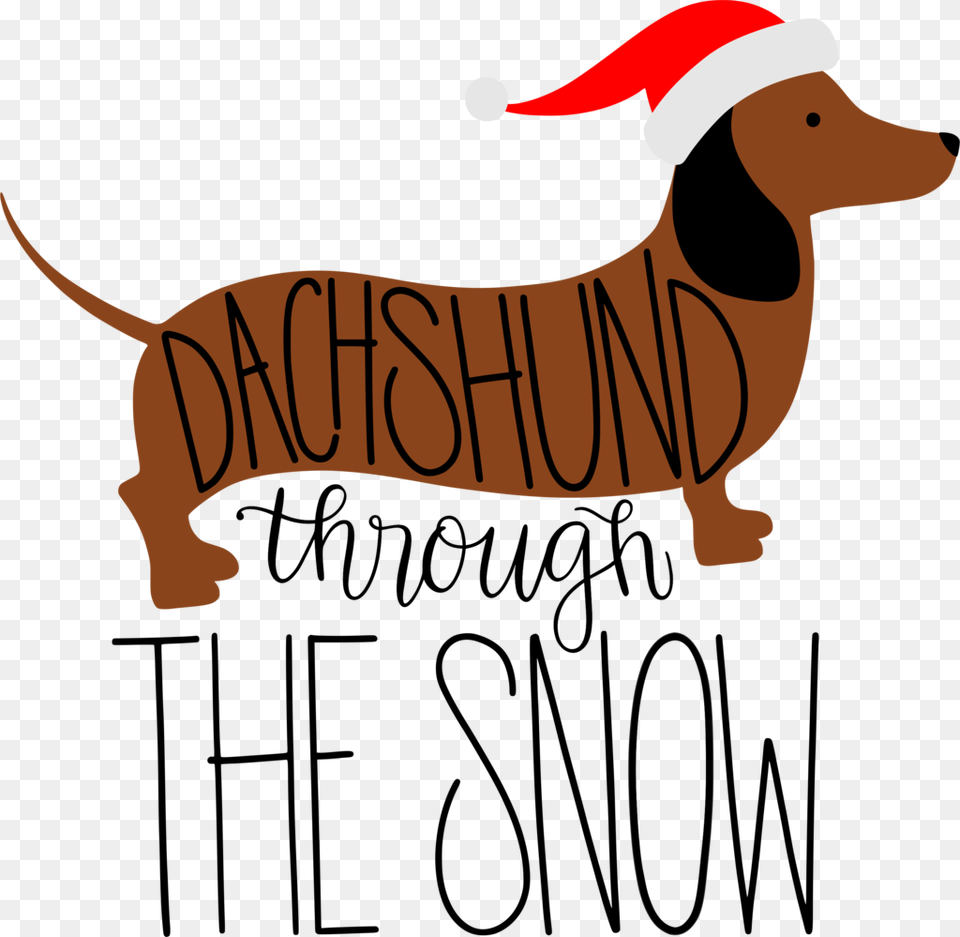 Puppy Dog Breed Dachshund Clip Art Snow, Elf, Baby, Person, Text Free Png Download