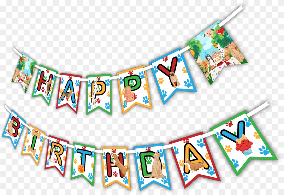 Puppy Dog Happy Birthday Birthday Banner Cartoons, Text, People, Person Free Transparent Png