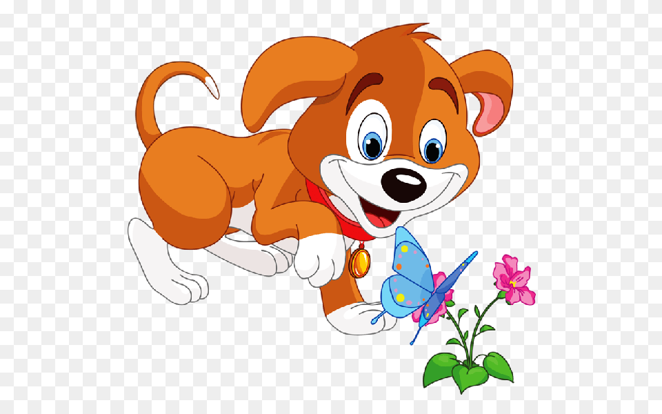 Puppy Dogs, Cartoon, Flower, Plant, Animal Png Image
